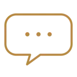 Balão de conversa dourado